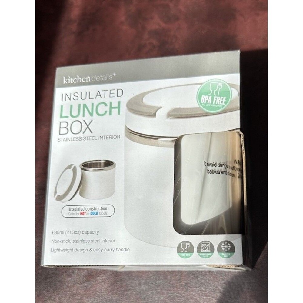 NEW Insulated Lunch Box Hot Cold Stainless Steel Screw Top Lid Soup Salad